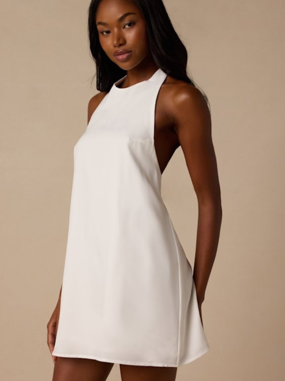 Lulus Perrie White Backless Shift Mini Dress - Size M